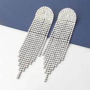 Silver Diamond Earrings